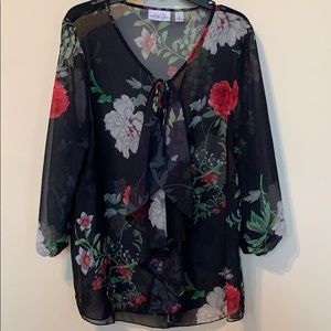 Floral Ruffle Blouse
